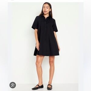 NWT Old Navy Mini Shirt Dress Black 100% Cotton
